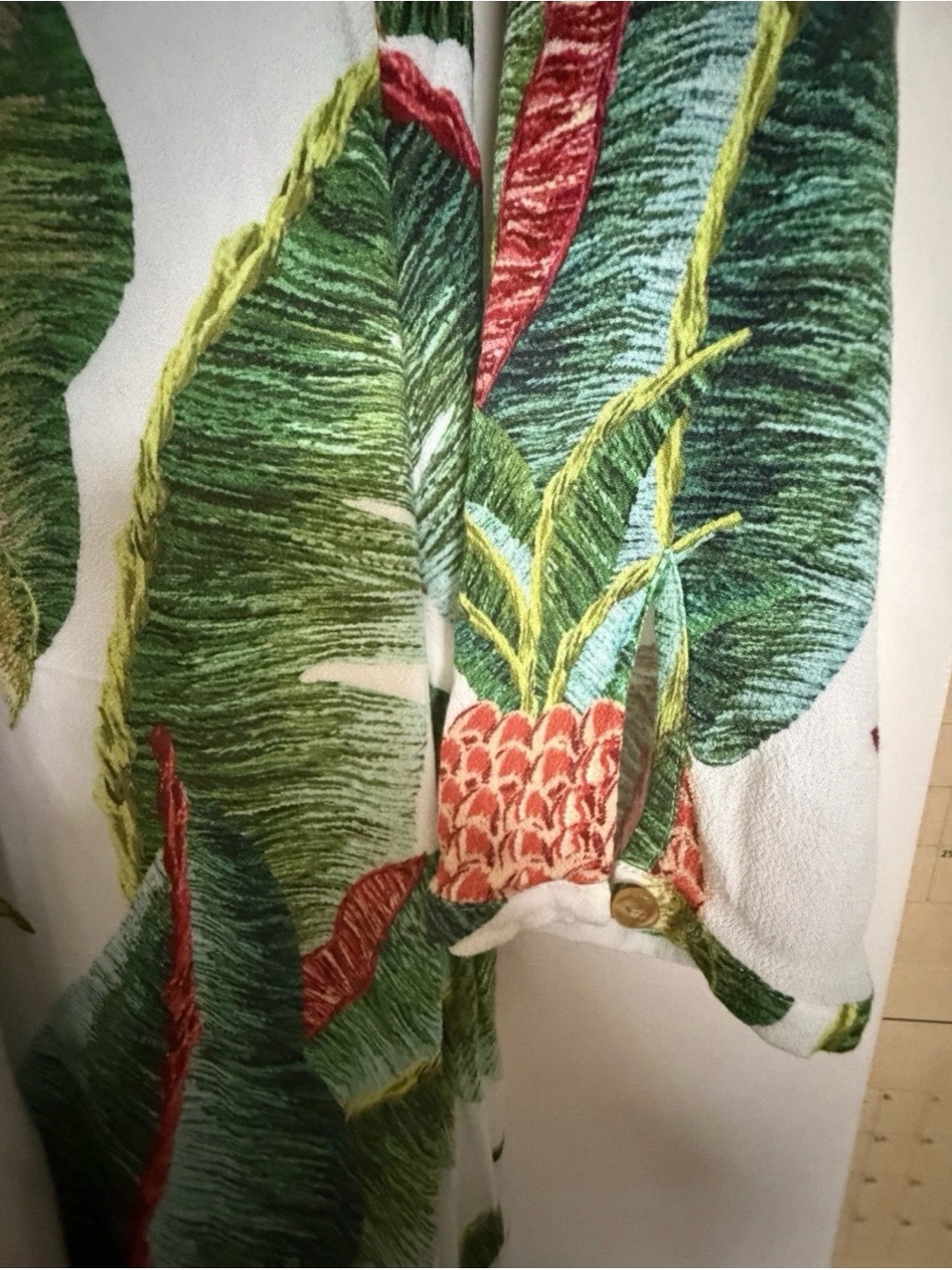 FARM Rio Forest Tropical Leaf Wrap Maxi Dress Deep V-Neck - Picture 4 of 6